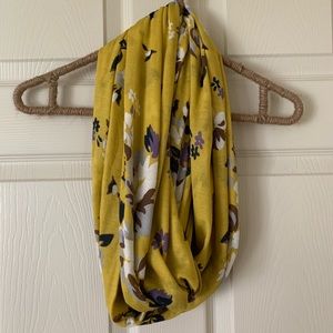 Anthropologie Porridge mustard yellow floral scarf